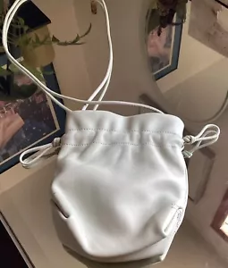 J.Crew Mini Crossbody Lisbon Leather Drawstring Bucket Bag Off White NWT $59.00 - Picture 1 of 6