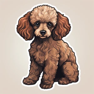 Pudel Autoaufkleber 9x9 cm Elegantes Hundefigur Design Vinyl Sticker - Picture 1 of 1