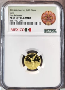 2024 MEXICO GOLD 1/10 OZ LIBERTAD NGC PF 69 ULTRA CAMEO FIRST RELEASES 1/10 ONZA - Picture 1 of 3