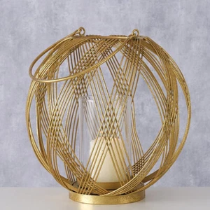 Boltze Windlicht Sulana Gold 28 cm Weihnachten edel Dekoration Kerze festlich - Bild 1 von 6