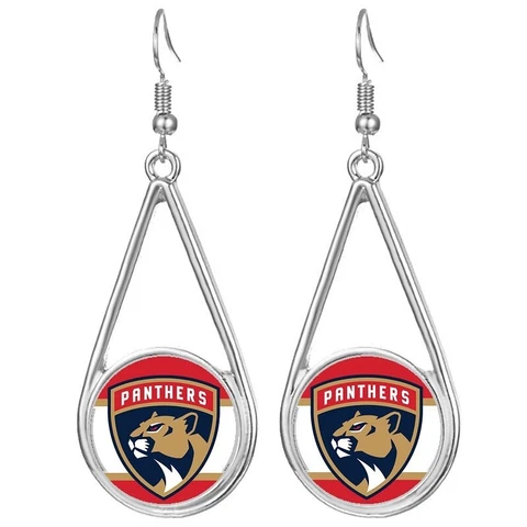 Florida Panthers Womens Silver Drop Dangle Earrings w Gift Pkg D29 Cover