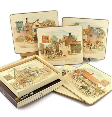 Clover Leaf Olde Inns Table Mats barware vintage bar decoration pub placemats - Image 1 of 4