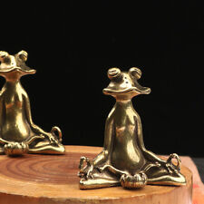 Retro Meditation Frog Brass Incense Burner Animal Sculpture Desktop Decorat'3C