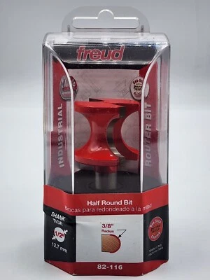 Freud Half Round Router Bit 3/8" Radius 1/2" Shank 82-116 NEW - Image 1 of 4
