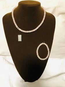 New! Honora Pale Pink Pearls 925 silver- With Bracelet Freshwater Collection - Picture 1 of 3