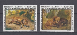 TIMBRE STAMP 2 MAURITANIE Y&T#133-34 ART PEINTURE LION NEUF**/MNH-MINT 1973 ~E11 - Picture 1 of 1