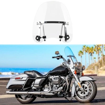 Parabrisas transparente de motocicleta de 18"x16" para Harley Davidson Road King FLHR Classic Foto 1 de 4