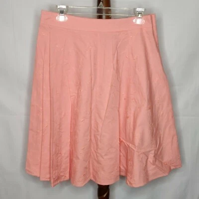 NUEVO CON ETIQUETAS St. John's Bay 10 Falda Albaricoque Rubor Ajuste y Acampanado Cremallera Lateral Bordada Foto 1 de 4