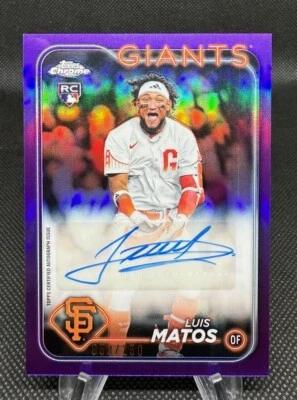 2024 Topps Chrome Update Luis Matos Rookie Purple Auto 53/250 Giants - Image 1 of 2