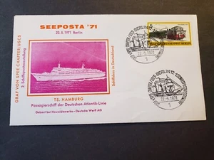 German Passenger Ship TS HAMBURG Naval Cover 1971 USCS Cachet Berlin, Germany - Picture 1 of 2