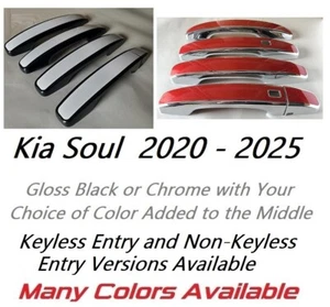 Custom Black OR Chrome Door Handle Covers 2020 - 2025 Fits Kia Soul U PICK COLOR - Picture 1 of 7