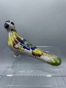 Vintage Pigeon Dove Handmade & Hand Burnished Tonala Pottery Mexican Folk Art - Picture 1 of 7