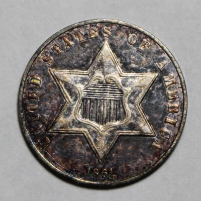 1861 3 Cent Silver WB176 - Image 1 of 3