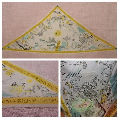 Vintage Collectible Larioseta Como Roma 100% Pure Silk Triangle Scarf 85*36 cm - Image 1 of 4