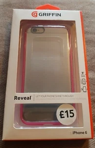 Griffin Reveal Ultra-Thin Hybrid Hard Shell Case For iPhone 6 Pink/Clear - Picture 1 of 3