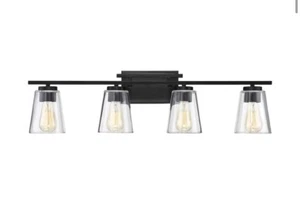 Filament Design CLI-SH277894 4 Bulb Light Black Vanity Light - Picture 1 of 2