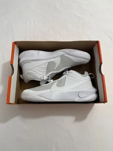 New Youth Size 6Y White Nike Team Hustle D 10 (GS) Basketball Shoes CW6735 101 - Picture 1 of 10