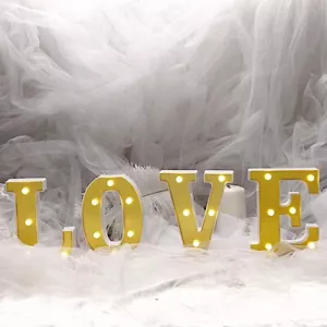 6" hoch Gold Festzelt warmweiß LED beleuchtet Schild Hochzeit Party Dekoration Verkauf - Bild 1 von 288