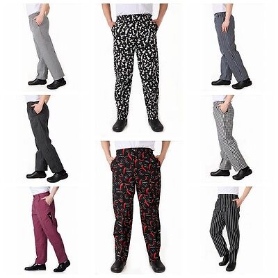 Chef Working Pants Fashion Totel Restaurant Elastic Comfy Cook Work Trousers New • 14.15£