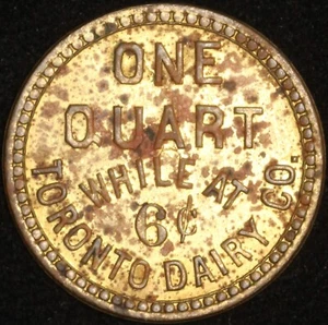 ONTARIO Toronto - Toronto Dairy Co One Quart Token Breton 811 - Bild 1 von 3