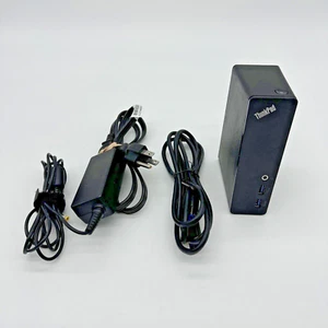 Lenovo DU9019D1 ThinkPad USB 3.0 Dual Monitor Docking Station Cables Port Power - Picture 1 of 15