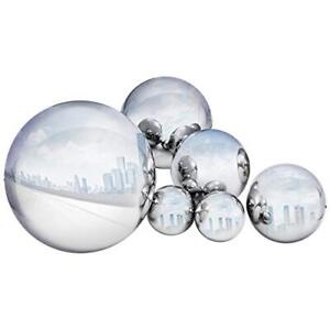 GloBrite 6 Pcs Stainless Steel Gazing Ball for Home Garden Ornament Decorations,