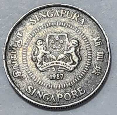 SINGAPORE 🇸🇬 TEN (10) CENTS COIN 1987 - Image 1 of 2