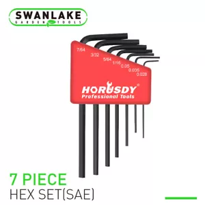 7 Piece Hex Key Allen Wrench Set Mini SAE Standard Short Long Arm CrV Steel - Picture 1 of 5