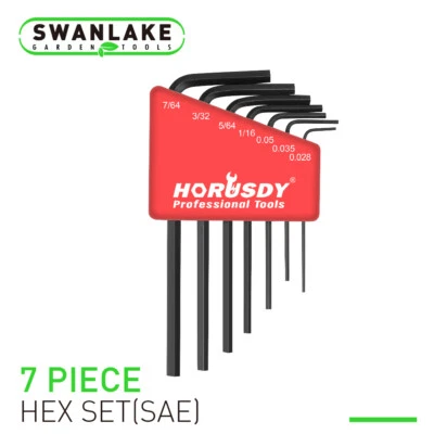 7 Piece Hex Key Allen Wrench Set Mini SAE Standard Short Long Arm CrV Steel - Image 1 of 4