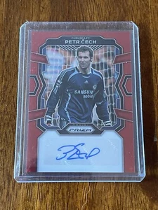 2023-24 Panini Prizm Premier League Petr Cech Red Auto SSP S-PC Chelsea FC - Picture 1 of 2