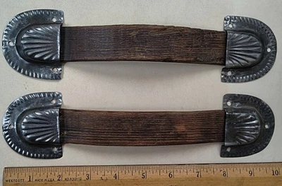 PAR DE ASAS Y TAPAS DE MADERA PARA BAÚL ANTIGUO, vaporizador de pecho, vintage, estilo raro Foto 1 de 4