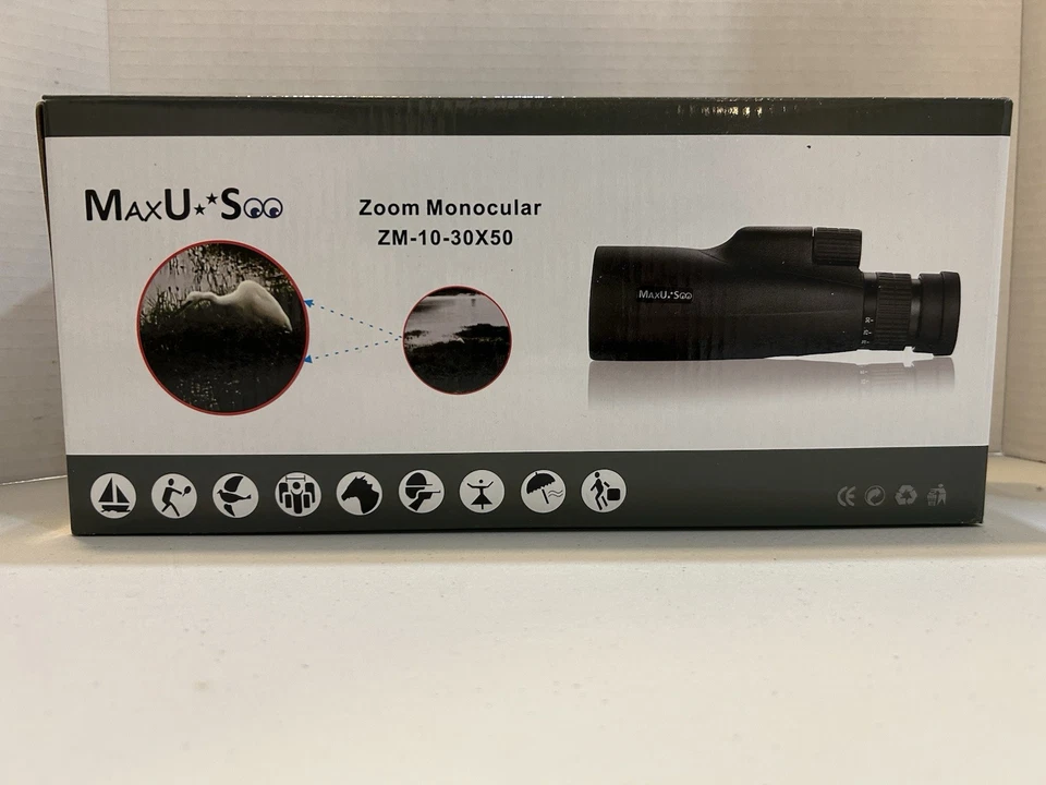10-30×50 POWERFUL MONOCULAR LONG RANGE SPOTTING ZOOMING TELESCOPE EYEGLASS - Image 1 of 2