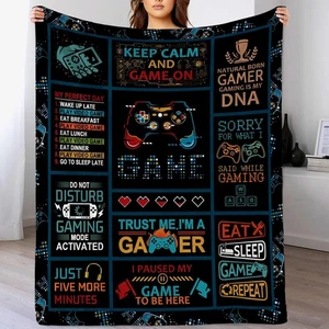 Gaming Blanket Game Flannel Throw Blanket 60"x50" for Fall Blanket Adult and ... - Foto 1 di 8