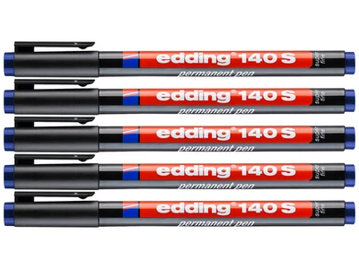 5 x Edding 140 S OHP-Marker Folienschreiber BLAU permanent 0,3 mm 140S-003 - Bild 1 von 4