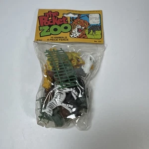 Vintage Gordy Pocket Zoo 16 Animals And Fence 1981 New Sealed - Picture 1 of 4