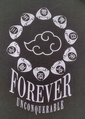 Camiseta Invicta Kuru Forever Unconquerable Naruto Akatsuki Cloud Talla M Negra NUEVA SIN ETIQUETAS Foto 1 de 4