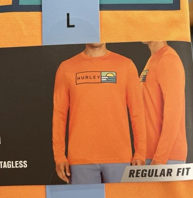 Мужская футболка с длинным рукавом Hurley УФ размер L UPF 50+ защита от солнца - Изображение 1 из 4