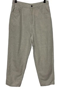 Vintage Talbots Pants Womens 14 Beige 31x25 Crop Linen Blend Beachy Coastal - Picture 1 of 7