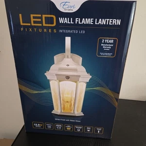 Euri Lighting EFL-130W-MD Flickering Flame Porch Light, Water Glass OPEN BOX - Picture 1 of 5