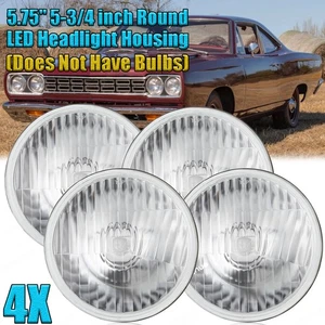 5.75" Round LED Headlights Hi/Lo Beam Housing for Plymouth Road Runner 1968-1974 - Picture 1 of 14