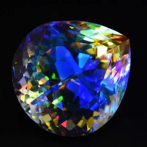 71.55 Cts Mystic Rainbow Color Topaz Pear Certified Stunning Gemstone - Imagen 1 de 4