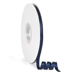 50 Yards 1/4" Navy Blue Double Faced Satin Ribbon for Crafts Gift Wrapping - Picture 1 of 7