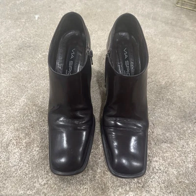 Botín para mujer Via Spigna, cuero Y2K talla 7 1/2 Foto 1 de 4