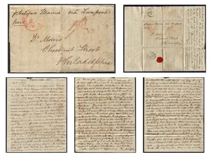 Iglesia de Inglaterra 1843 Controversia Religiosa Barco Cunard Carta Doblada Sin Estampillas - Imagen 1 de 8