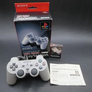 PS1 Dual Shock Analog Controller Gray with Memory Card PlayStation 1 Japan Made - Picture 1 of 23