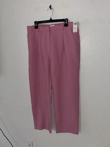 Abercrombie & Fitch Womens Curve Love Sloane Tailored Pink Pants 16 High Rise - Picture 1 of 3