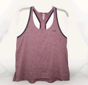 🏃 Camiseta sin mangas Under Armour HEAT GEAR para mujer M espalda deportiva calce suelto malva - Imagen 1 de 10