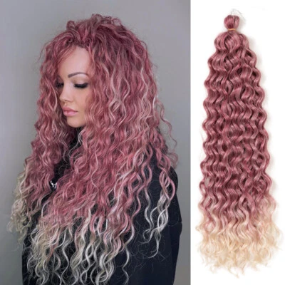 Extensiones de cabello trenzado de ganchillo afro rizado de 24" onda suelta Foto 1 de 4