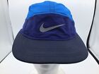 Nike Hat Mens Strap Back Blue AW84 5 Panel Zip Pocket Running Dri Fit Cap M4