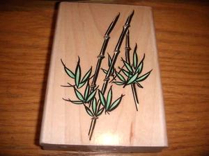 NEW STAMPENDOUS RUBBER STAMP BAMBOO 4-1/2" X 3" - Picture 1 of 2